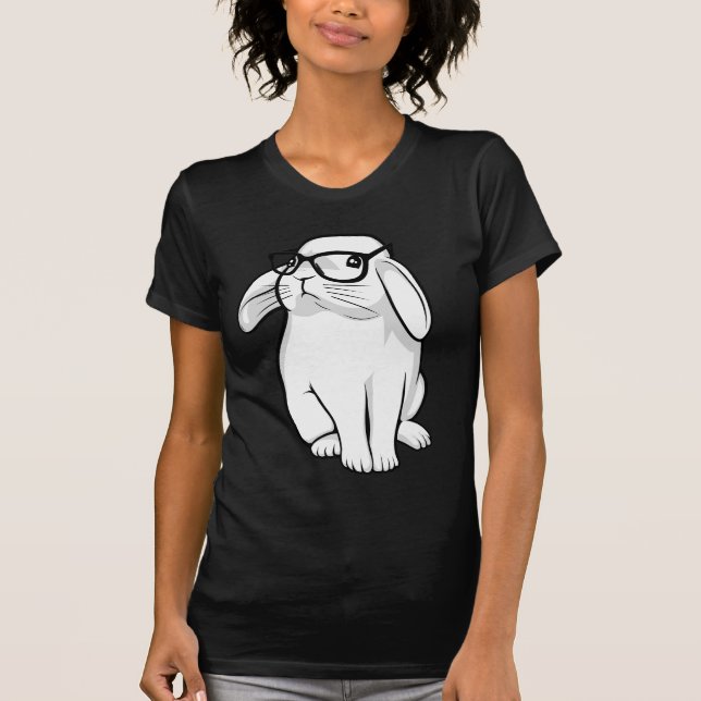 Nerdy Kaninchen-niedliches Häschen-Haustier mit T-Shirt (Vorderseite)
