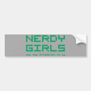 Nerdy Mädchen 2 Autoaufkleber