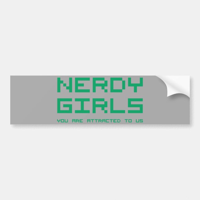 Nerdy Mädchen 2 Autoaufkleber (Vorne)