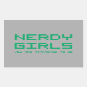 Nerdy Mädchen 2 Rechteckiger Aufkleber