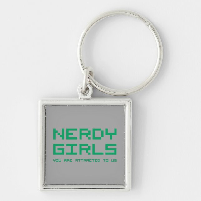 Nerdy Mädchen 2 Schlüsselanhänger (Vorne)