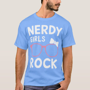 Nerdy Mädchen rocken rosa Brille Bogen Freunde T-Shirt