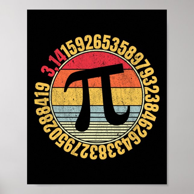 Nerdy Math Pi Symbol Mathlete Poster (Vorne)
