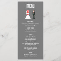 Nerdy menu 8 bits Bride & Groom