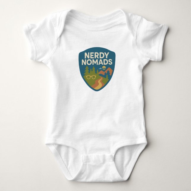 Nerdy Nomads Baby Bodysuit - Adventure Aw Baby Strampler (Vorderseite)