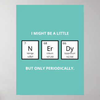 Nerdy Periodic Table Spaß | Funny Science Pup Poster