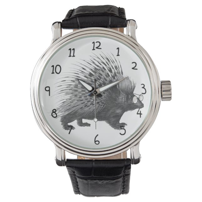 Nerdy Porcupine Armbanduhr (Vorderseite)