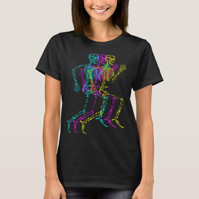 Nerdy Skeleton Bones Labeled Funny Halloween Human T-Shirt (Vorderseite)