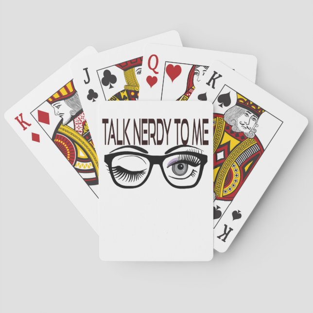 Nerdy spricht mit mir Geek Glasses Winking Eye Lil Spielkarten (Rückseite)