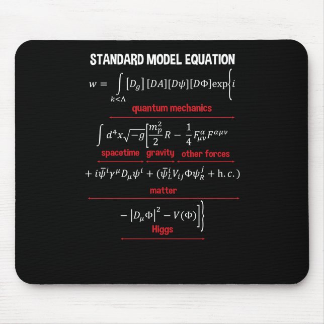 Nerdy Standard Model Equation - Geschenk für Physi Mousepad (Vorne)