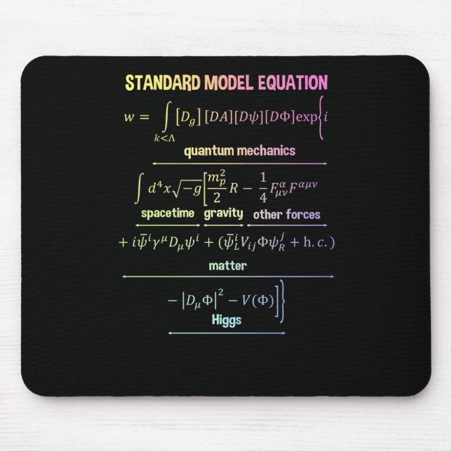Nerdy Standard Model Equation - Geschenk für Physi Mousepad (Vorne)