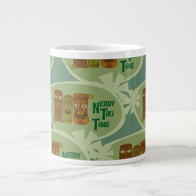 Nerdy Tiki Time Retro Design Jumbo-Tasse (Vorderseite)