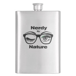 Nerdy von Nature Funny Geek Design mit Brille Flachmann
