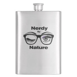Nerdy von Nature Funny Geek Design mit Brille Flachmann