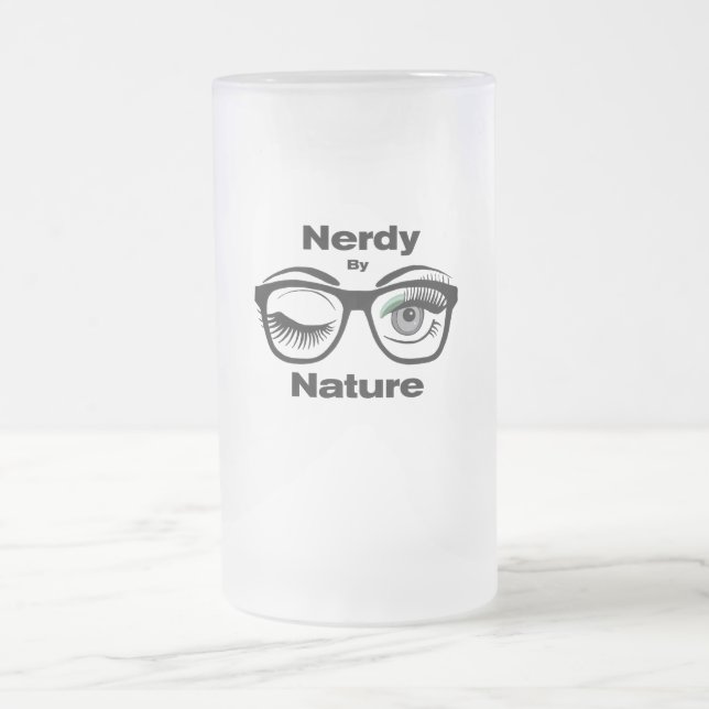 Nerdy von Nature Funny Geek Design mit Brille Mattglas Bierglas (Mittel)