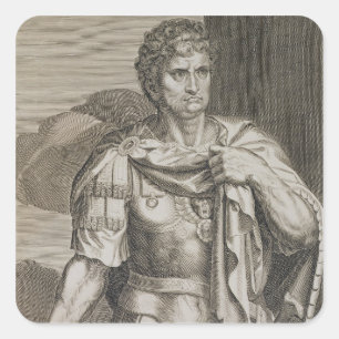 Nero Claudius Caesar Kaiser von Rom 54-68 n.Chr. Quadratischer Aufkleber