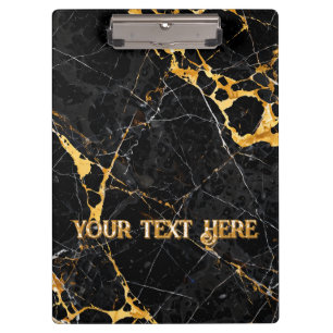 Nero Portoro Luxus Schwarz Gold Marmor Design Klemmbrett