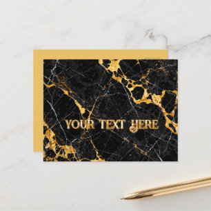 Nero Portoro Luxus Schwarz Gold Marmor Design Postkarte