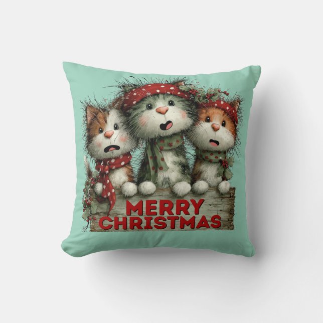 Nerry Christmas Cats Kissen (Vorderseite)