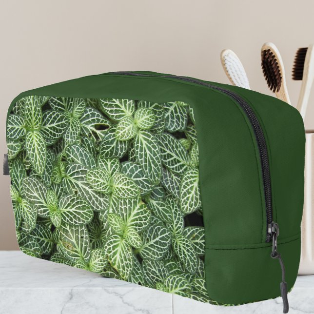 Nerve Pflanze Verlasse Blumenmuster auf Grün Waschbeutel (In Situ)