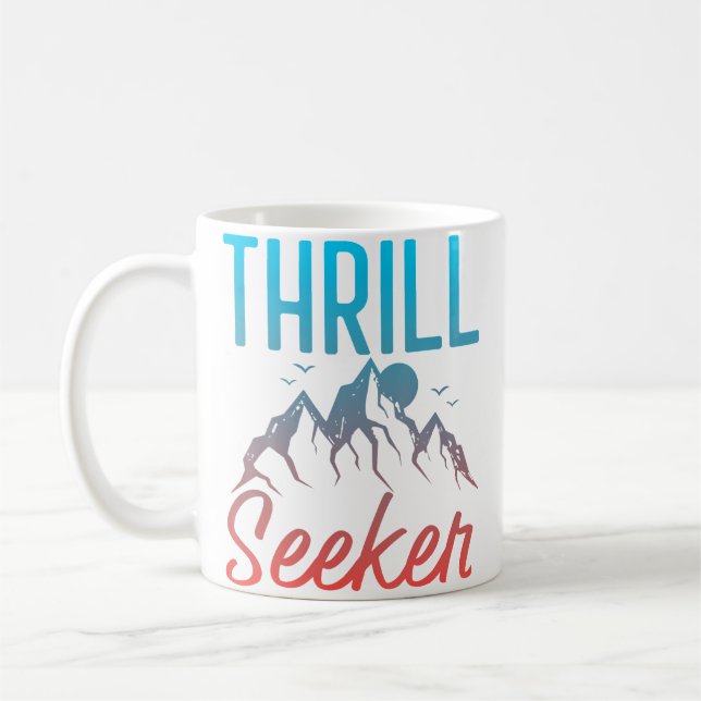 Nervenkitzel Suchender Bergsteigen Wandern Kaffeetasse (Links)