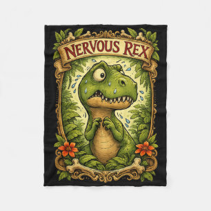 Nervöser Rex - Lustiger Tyrannosaurus Fleecedecke