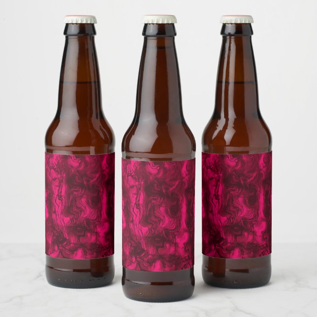 Nervous Energie Grungy Abstrakt Art Himbeere Rust. Bierflaschenetikett (Flaschen)