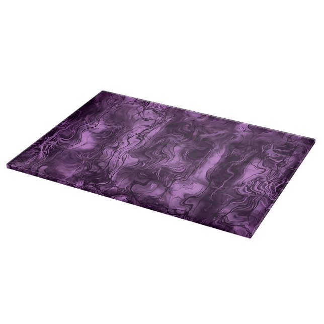 Nervous Energy Grungy Abstrakt Art Amethyst Orchid Schneidebrett (Ecke)