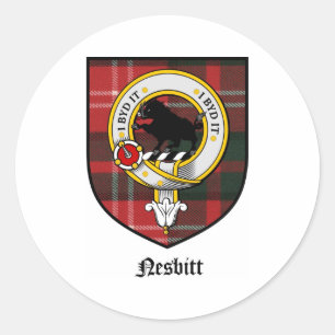 Nesbitt Clan-Wappen-AbzeichenTartan Runder Aufkleber