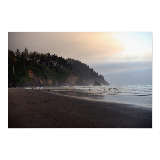 Neskowin Beach, Oregon, Ghost Forest Sunset Fotodruck (Vorne)
