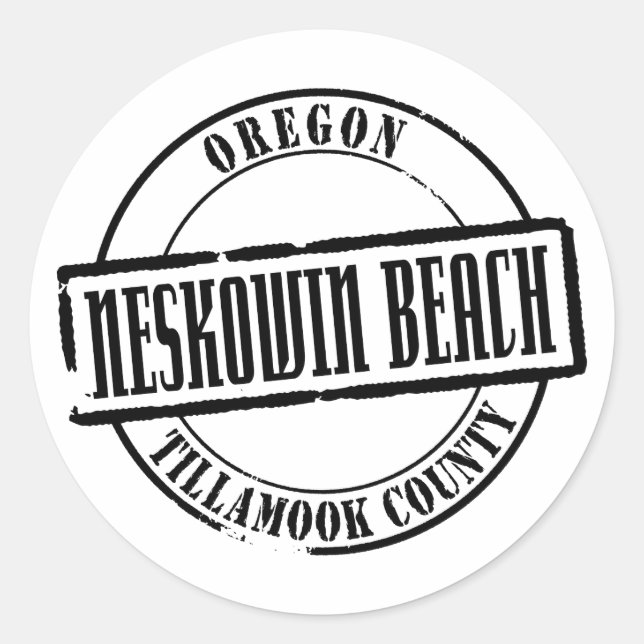 Neskowin Beach TItle Runder Aufkleber (Vorderseite)