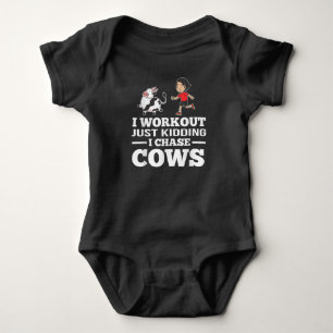 Ness Gym Workout nur Kid I Chase Cows Landwirtscha Baby Strampler