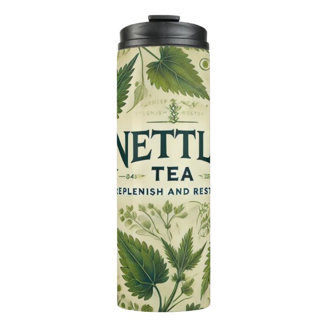 Nesseltee Design AI-Kunst  Thermosbecher (Vorderseite)