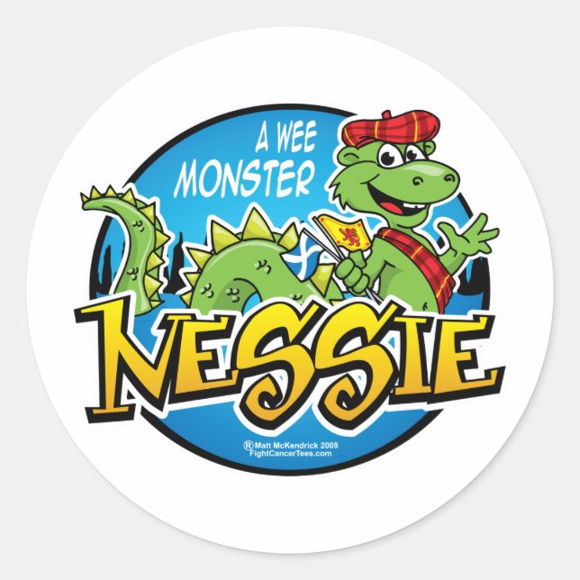 Nessie: Ein wahres Monster Runder Aufkleber (Vorderseite)