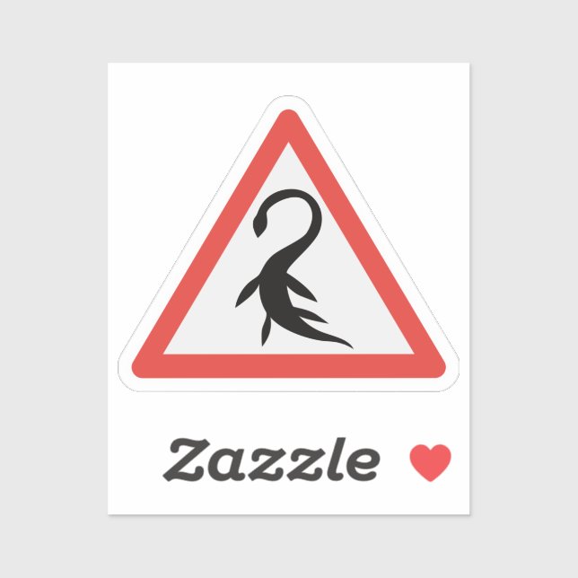Nessie Loch Ness Plesiosaurus Road Sign Aufkleber (Blatt)