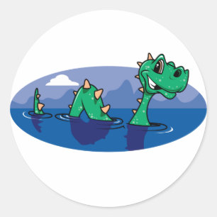 Nessie Runder Aufkleber