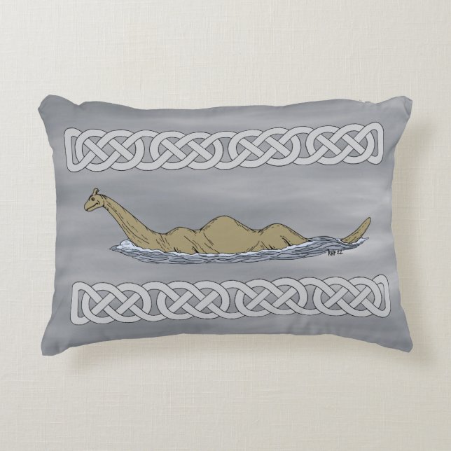 Nessie the Loch Ness Monster Dekokissen (Vorderseite)