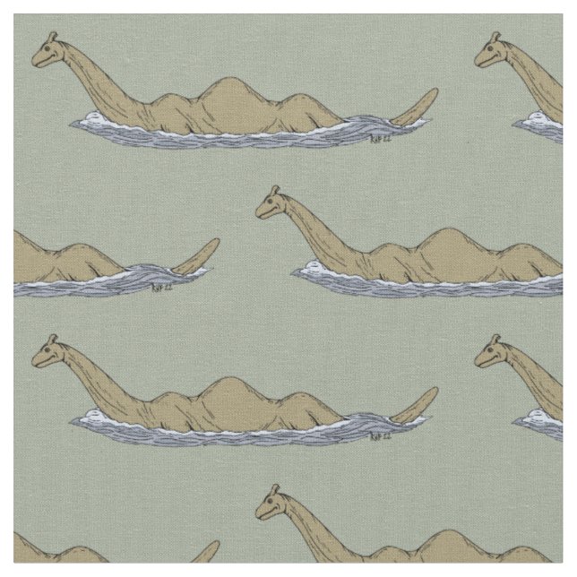 Nessie the Loch Ness Monster Stoff (Nahaufnahme)