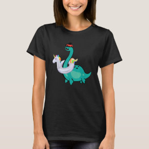 Nessie Unicorn Pool Aufblasbares Loch Ness Monster T-Shirt