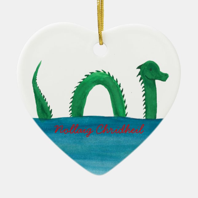 Nessie-Verzierung durch Lynn Mclean, Nollaig Keramik Ornament (Vorne)