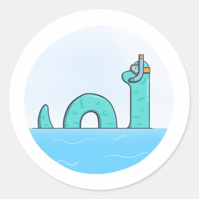 Nessy Runder Aufkleber (Vorderseite)