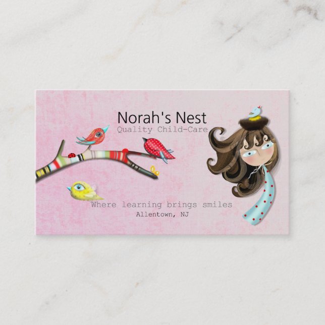 Nest-Business-Card-Templates für hochwertige Kinde Visitenkarte (Vorderseite)