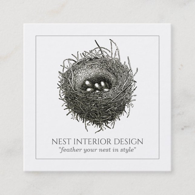 Nest der Innenarchitektur von Twigs Quadratische Visitenkarte (Vorderseite)