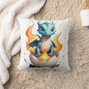 Nest des feuerschlüpfenden Babydrachen  Kissen