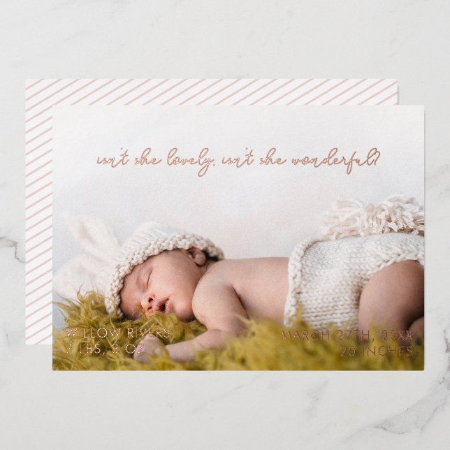 N'est-elle pas belle Rose Faire-part de naissance  (Recto/Verso)
