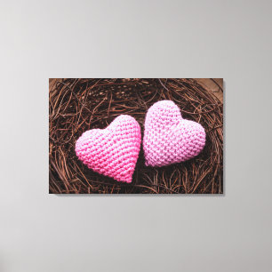 Nest mit Herz Leinwanddruck