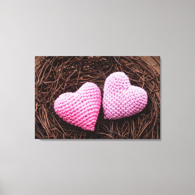 Nest mit Herz Leinwanddruck (Vorderseite)