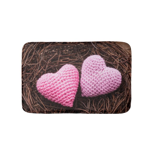 Nest mit Herzen Badematte (Vorderseite)