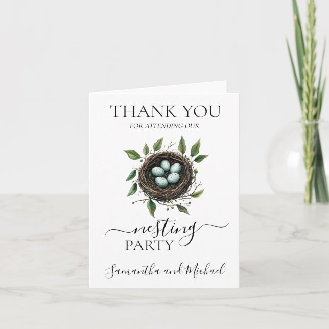 Nest Party Baby Showbird Nest Dankeskarte (Vorderseite)