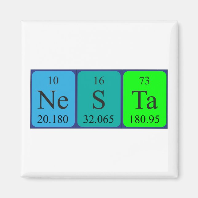 Nesta Magnet für den periodischen Tabellennamen 4 (Vorne)